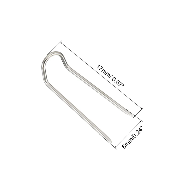 Fork Pins, 200 Pcs Stainless Steel Sewing U-Pins 0.7" Double Blocking Pin for Sewing Jewelry Fabric Craft DIY, Silver