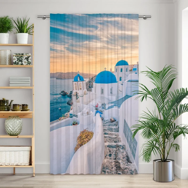 Vorhang Motiv "Santorini Meer"
