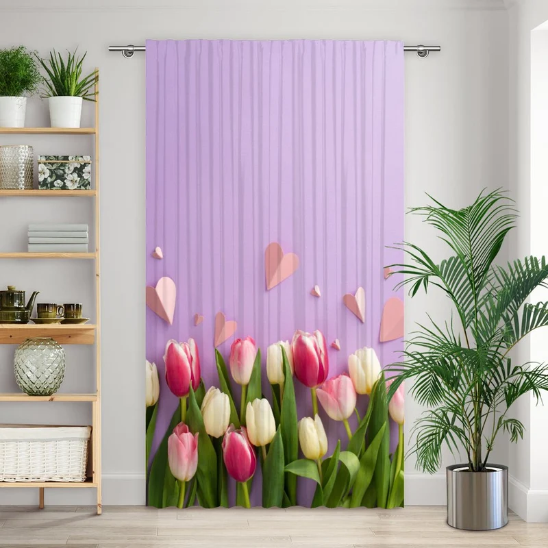 Vorhang Motiv "Tulpen bunt"