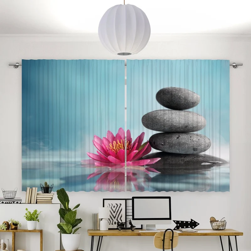 Vorhang Motiv "Lotus zen stones"