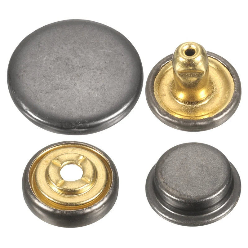 60Set Press-Stud Cap Button 20mm Metal Snap Fastener for Canvas, Gun