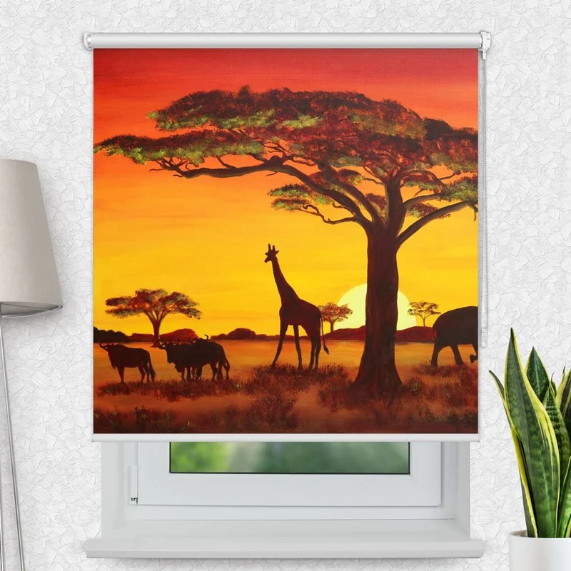 Motivrollo 'Afrika Tiere Gemaelde' | Bis B 430 x H 440 cm