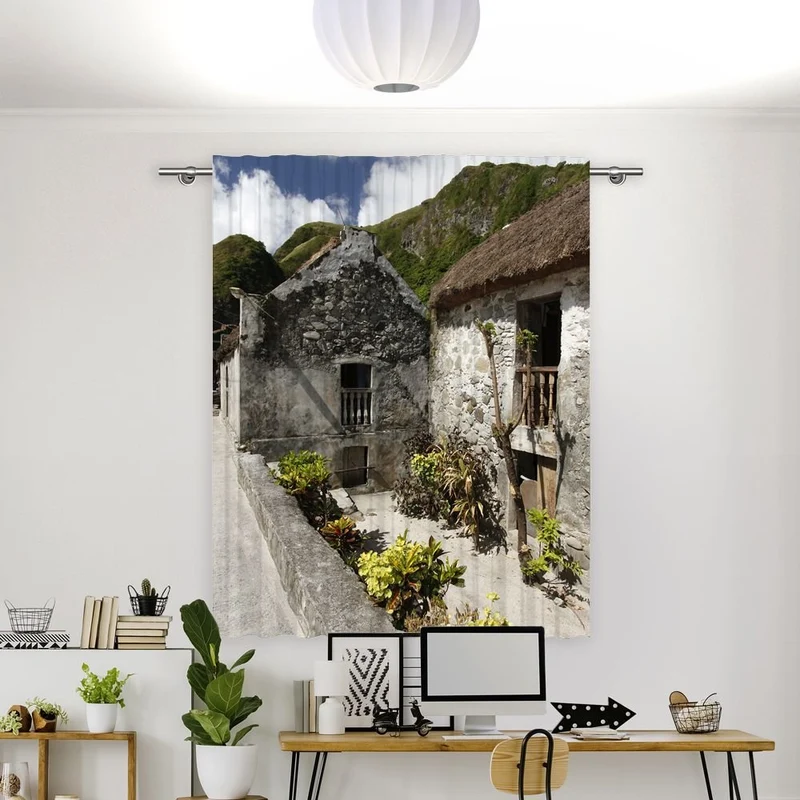 Vorhang Motiv 'Altes Steinhaus Philippinen'