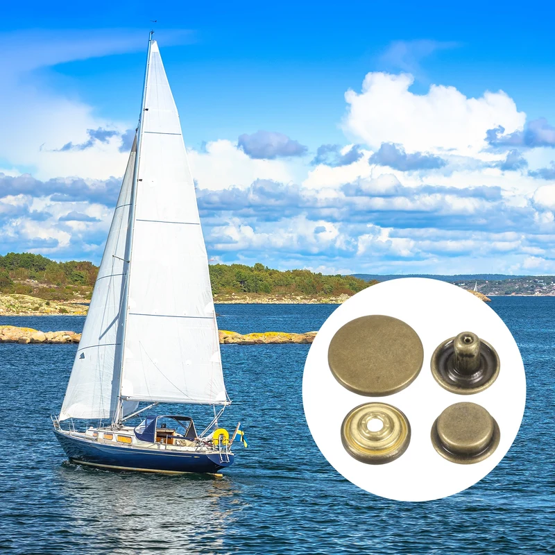 30Set Press-Stud Cap Button 17mm Metal Snap Fastener for Clothes DIY, Bronze