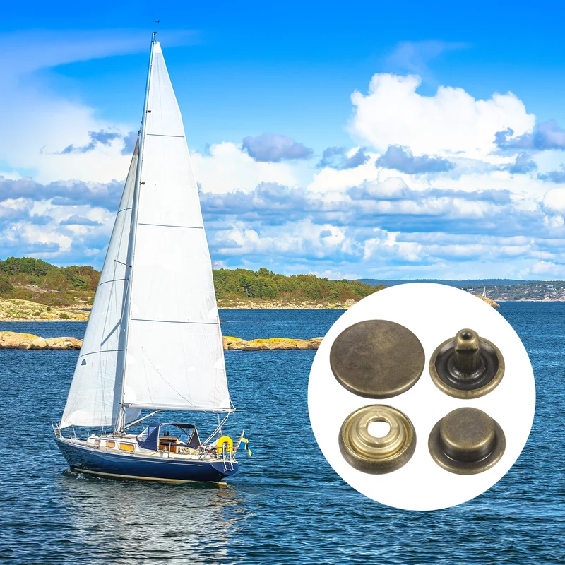 30Set Press-Stud Cap Button 17mm Metal Snap Fastener for Canvas, Bronze