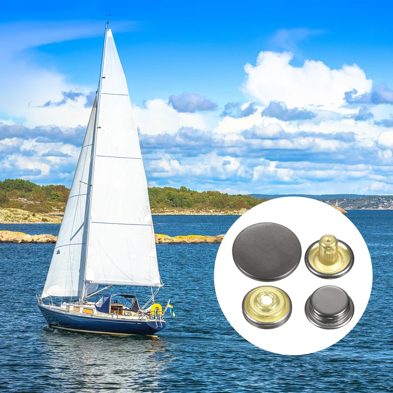 30Set Press-Stud Cap Button 17mm Metal Snap Fastener for Canvas, Gun