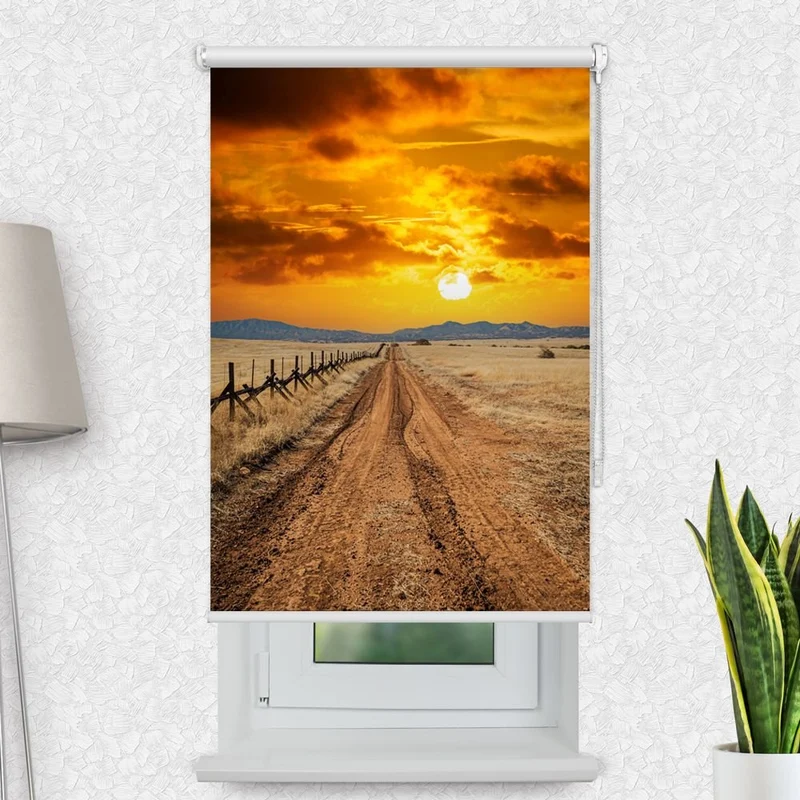 Motivrollo 'Einsame Strasse Arizona' | Bis B 430 x H 440 cm
