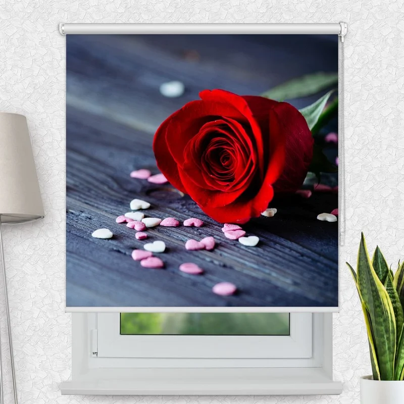 Motivrollo 'Rose Rot' | Bis B 430 x H 440 cm