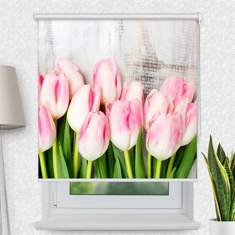 Motivrollo 'Shabby Chic Tulpen' | Bis B 430 x H 440 cm