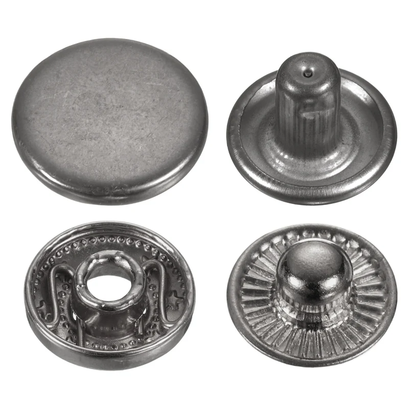 30Set Press-Stud Cap Button 12.5mm Metal Snap Fastener for Leathers, Gun