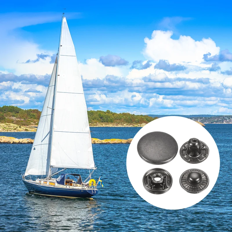 30Set Press-Stud Cap Button 17mm Metal Snap Fastener for Leathers, Gun