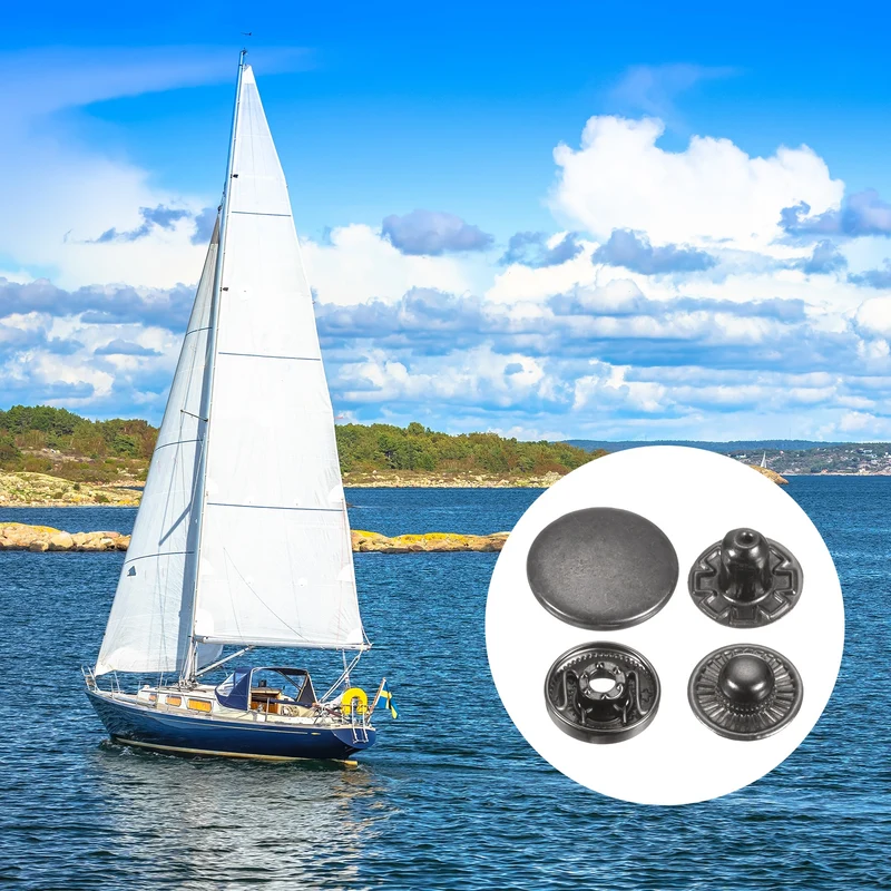 30Set Press-Stud Cap Button 15mm Metal Snap Fastener for Leathers, Gun