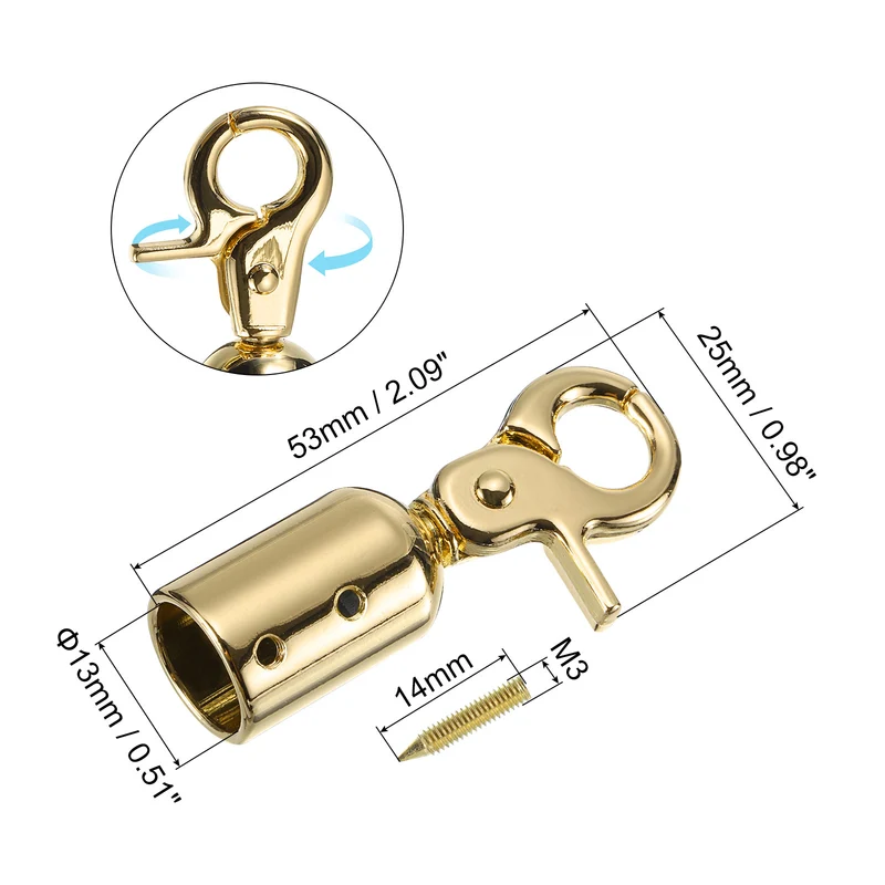 8Pack 0.51" Cord End Cap Terminator Cord for Tassel Jewelry Making Gold