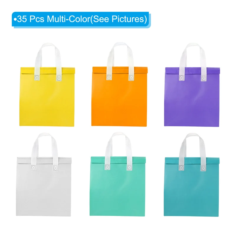 Insulated Take Away Bags, 35 Pcs Thermal Bags 9.4 x 5.9 x 10.2 Inch Multi-Color