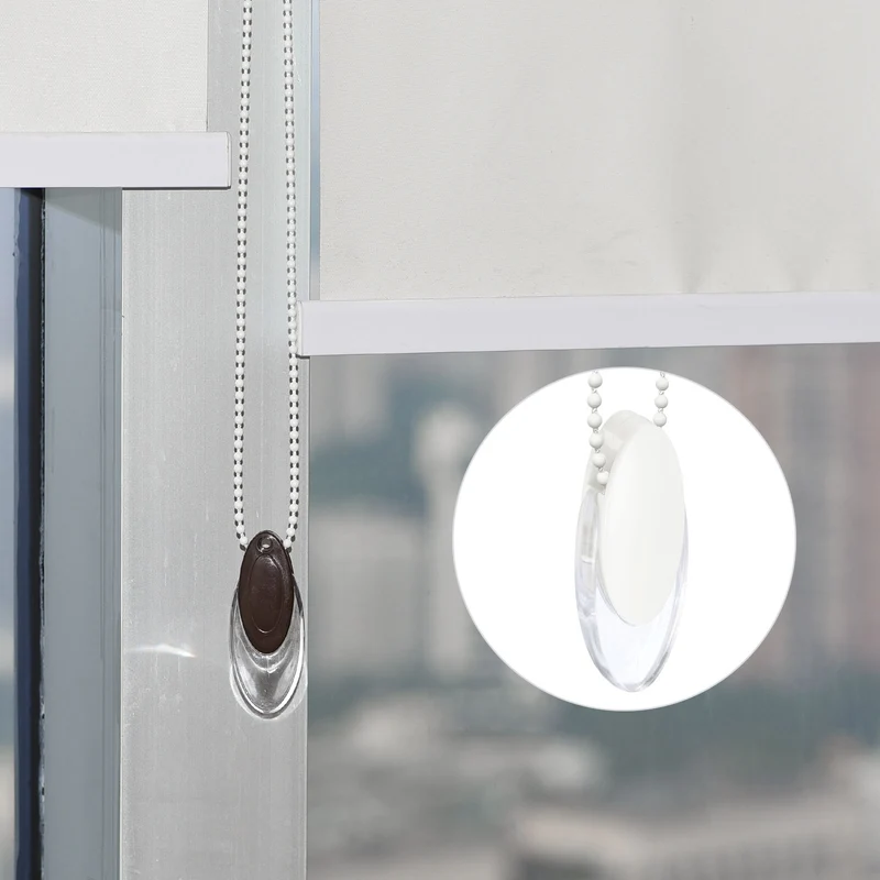 Blind Cord Weight, 4Pcs 90mm Curtain Window Shutter Beaded Chain Handle, White