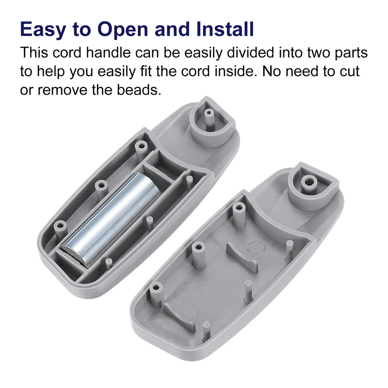 Blind Cord Weight, 6Pcs 80mm Curtain Window Shutter Beaded Chain Handle, Grey