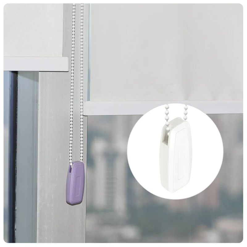 Blind Cord Weight, 6Pcs 80mm Curtain Window Shutter Beaded Chain Handle, White