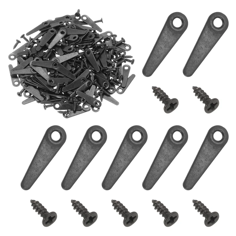120pcs 0.83" Picture Frame Backing Clips with Screw, Pointer-Shaped Black