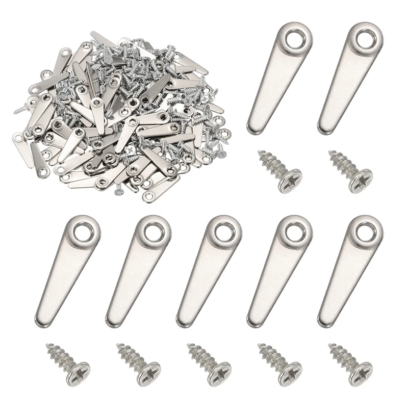 120pcs 0.83" Picture Frame Backing Clips with Screw, Pointer-Shaped Silver