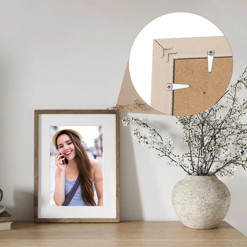 120pcs 0.83" Picture Frame Backing Clips with Screw, Pointer-Shaped Silver
