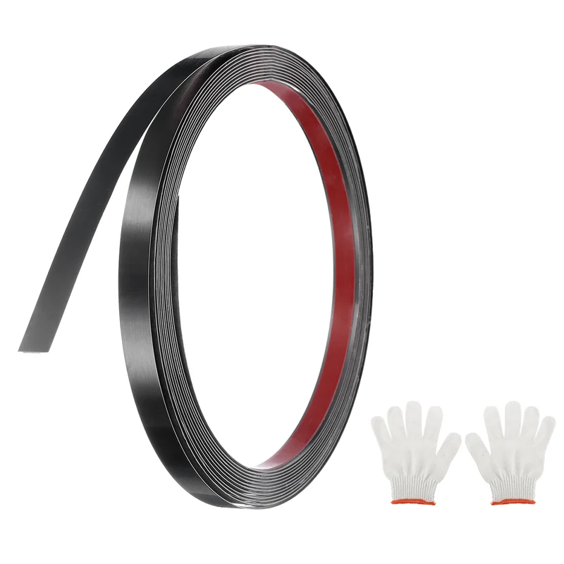 16.4ft x 0.39" Wall Molding Trim, Brushed Finish with Glove and Card, Black