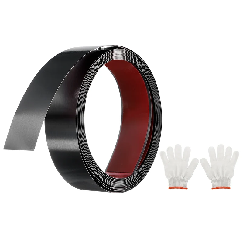 16.4ft x 1.57" Wall Molding Trim, Brushed Finish with Glove, Black