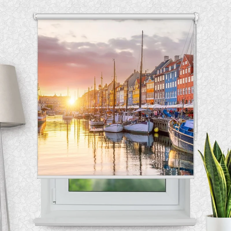 Motivrollo 'Skyline Kopenhagen Nyhavn' | Bis B 430 x H 440 cm