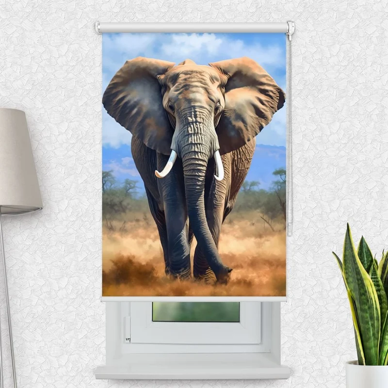 Motivrollo 'Elefant Afrika' | Bis B 430 x H 440 cm