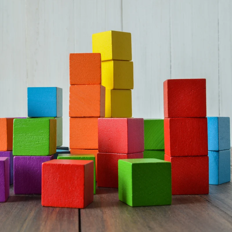 0.4 Inch Unfinished Wooden Blocks, 180 Pack Natural Wood Cube Square Wood Blocks