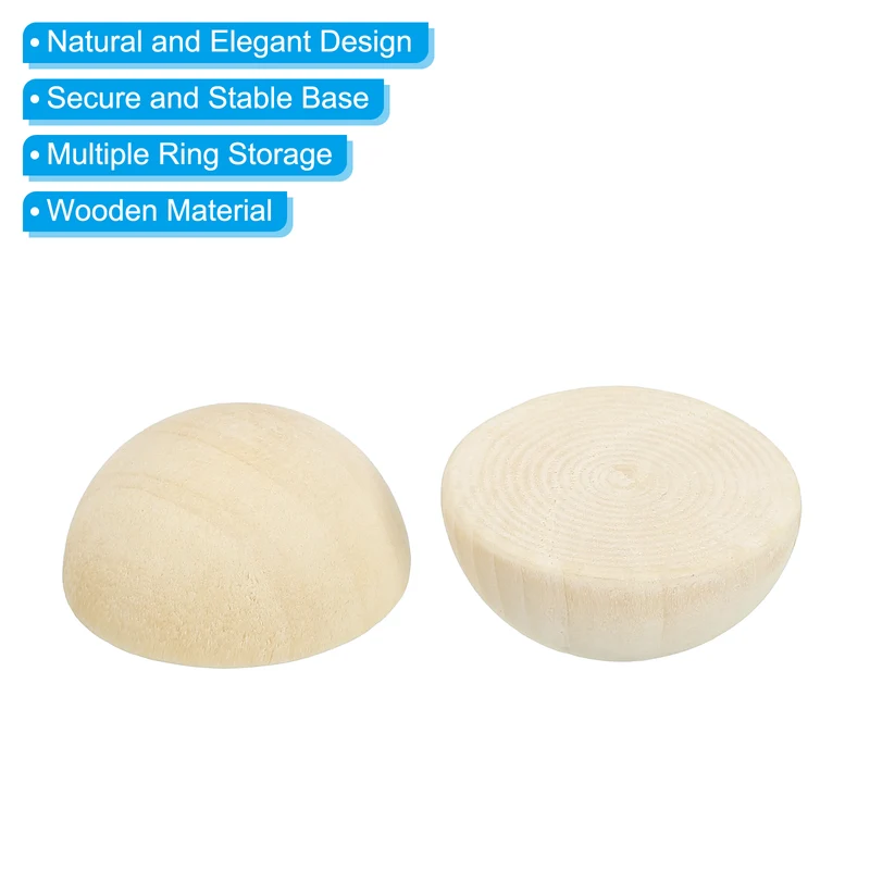 30mm Half Wood Beads 50 Pack Unfinished Natural Wooden Beads Split Wood Balls