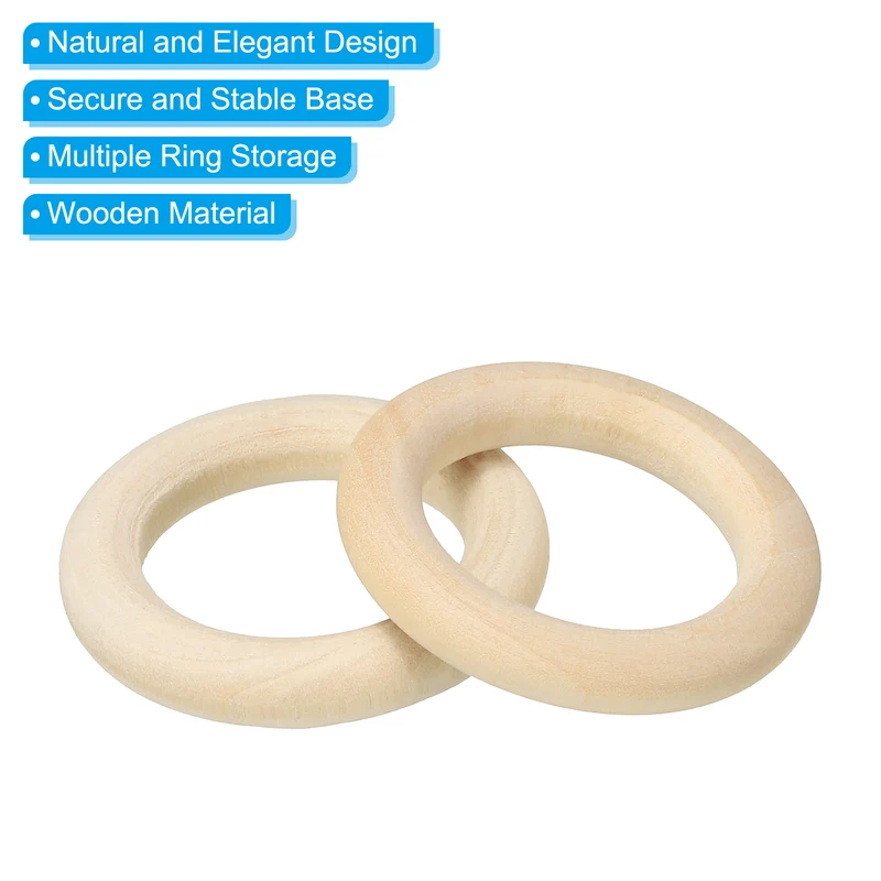 35mm 1.4" Unfinished Natural Wood Rings Wooden Loop Ring 6mm thick 60Pcs