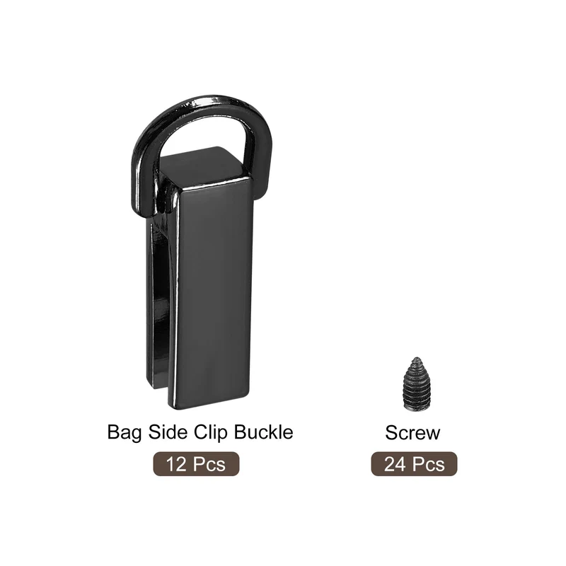 Bag Side Clip Buckle, 12Pcs Handbag Strap Chain Connector (Black 26mm)