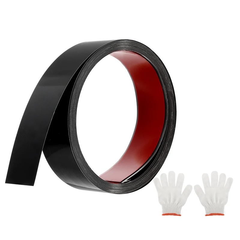 16.4ft x 1.57" Wall Molding Trim, Mirror Finish with Glove and Card, Black