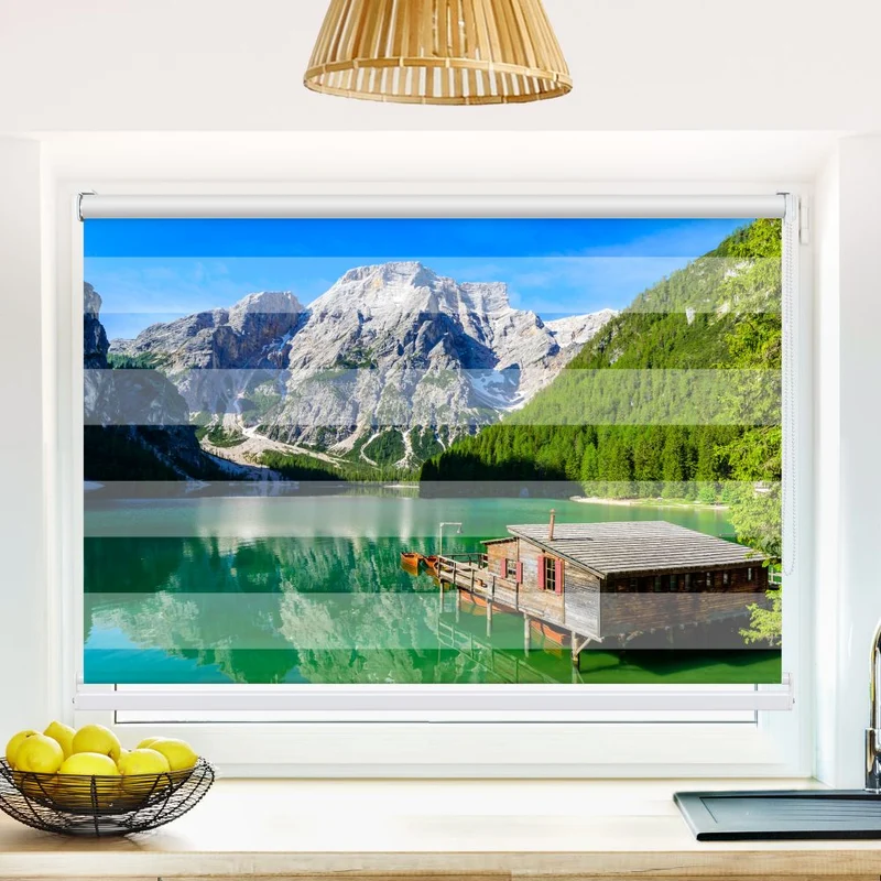 Klemmfix Doppelrollo 'Dolomiten Bergsee' | Klemm Doppelrollo