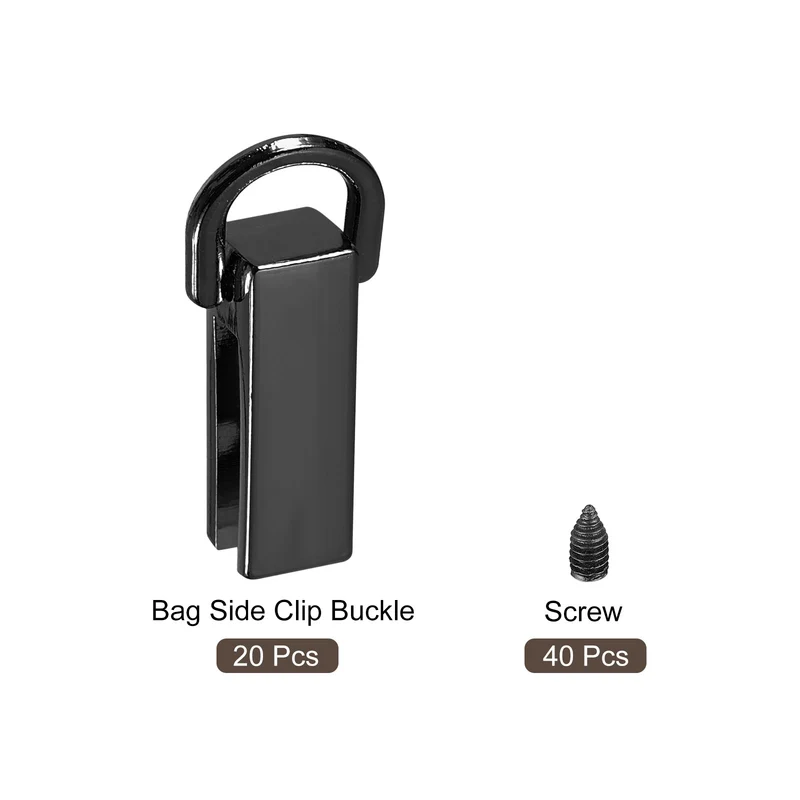Bag Side Clip Buckle, 20Pcs Handbag Strap Chain Connector (Black 26mm)