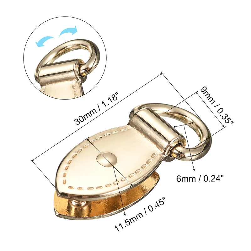 Bag Side Clip Buckle, 10Pcs Purse Strap Chain Connector (Gold 30mm)