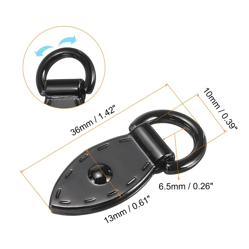 Bag Side Clip Buckle, 10Pcs Purse Strap Chain Connector (Black 36mm)