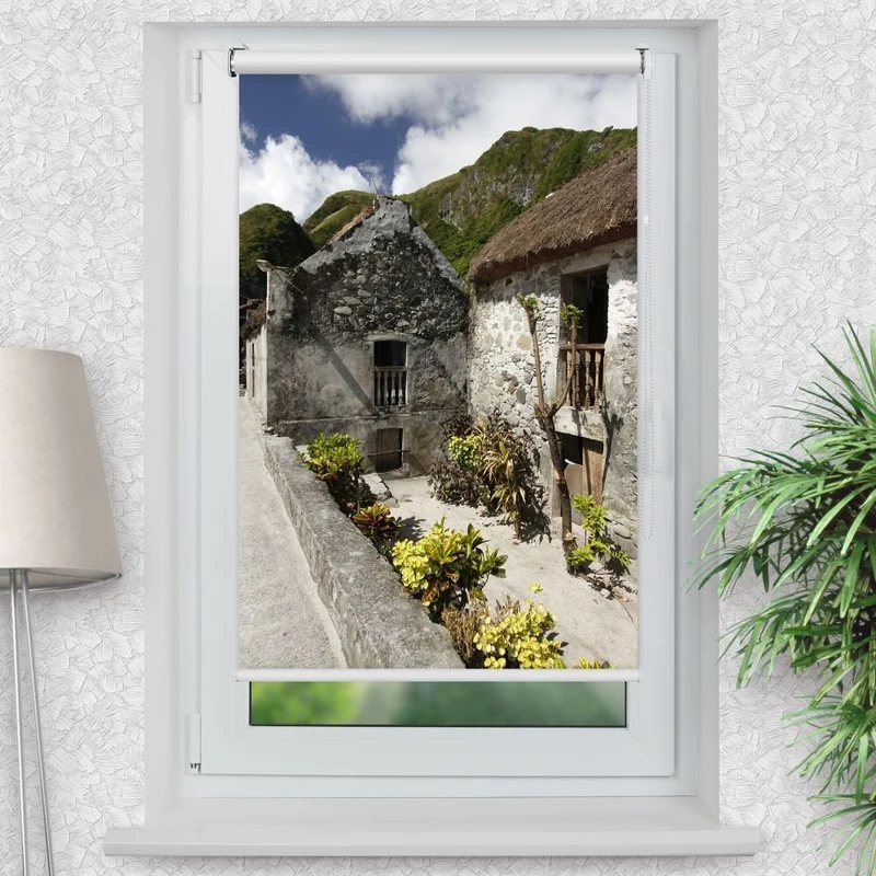 Klemmfix Rollo 'Altes Steinhaus Philippinen' | Motiv-Klemmrollo