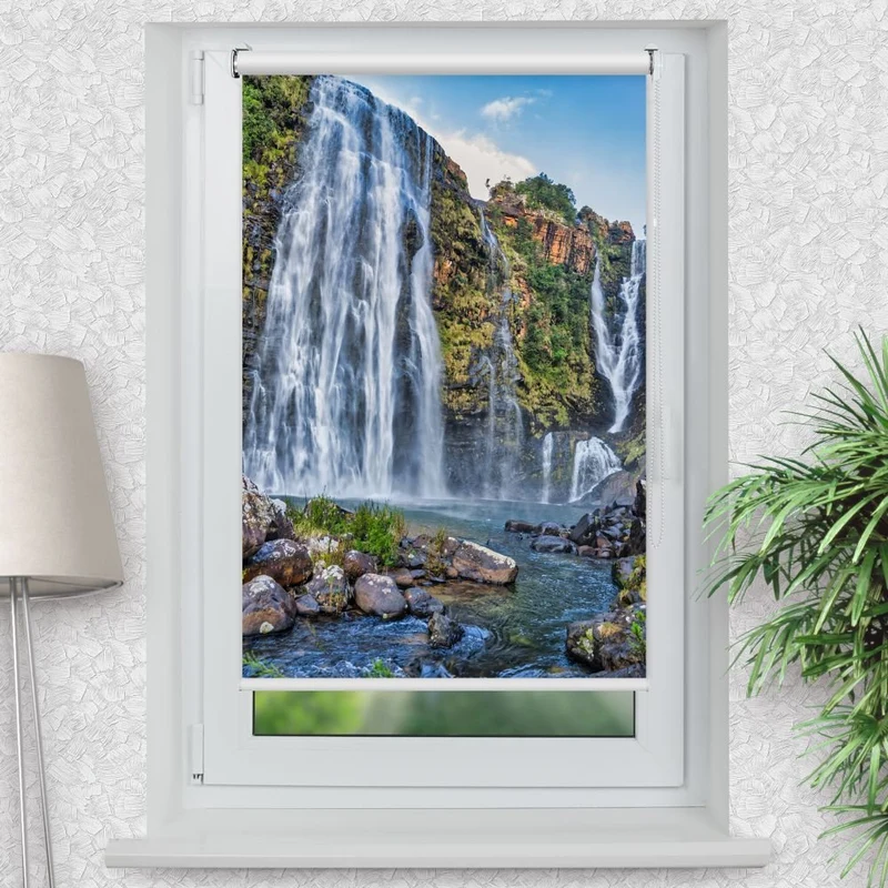 Klemmfix Rollo 'Wasserfall Suedafrika' | Motiv-Klemmrollo