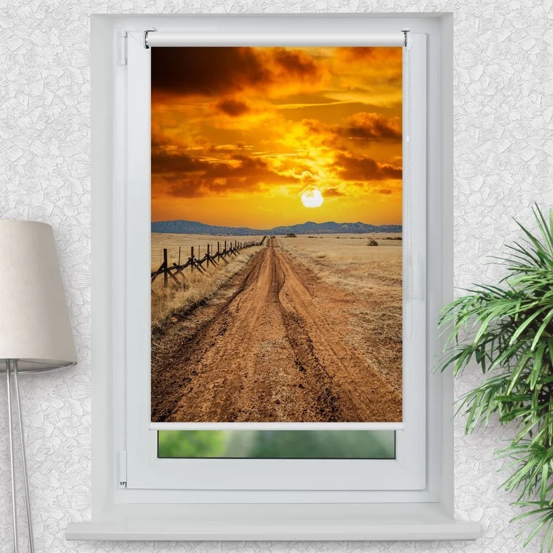 Klemmfix Rollo 'Einsame Strasse Arizona' | Motiv-Klemmrollo
