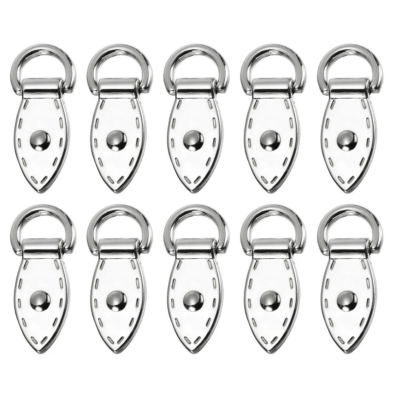 Bag Side Clip Buckle, 10Pcs Purse Strap Chain Connector (Silver 36mm)