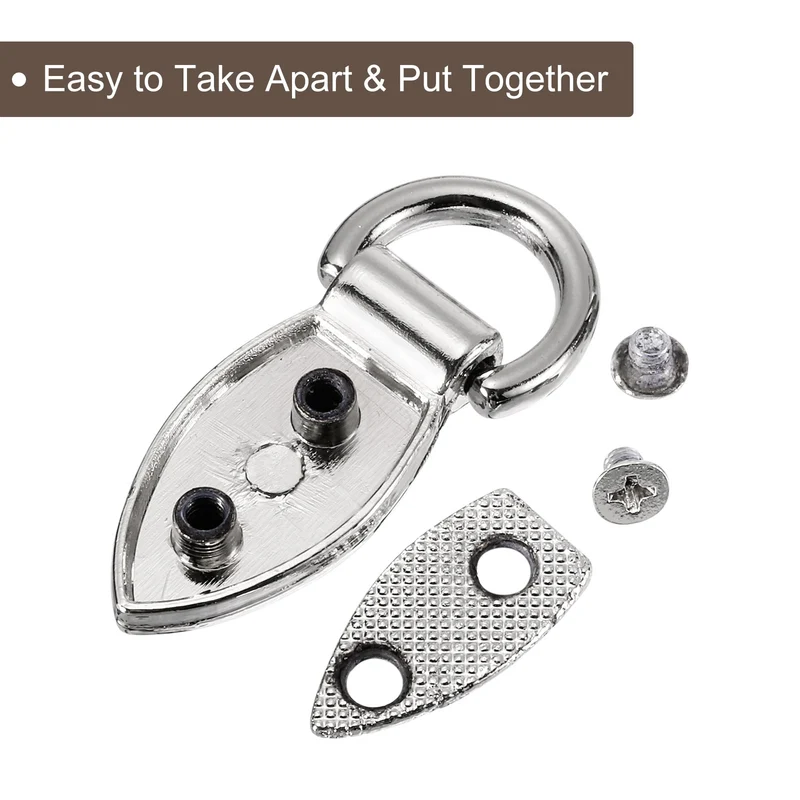Bag Side Clip Buckle, 10Pcs Purse Strap Chain Connector (Silver 36mm)