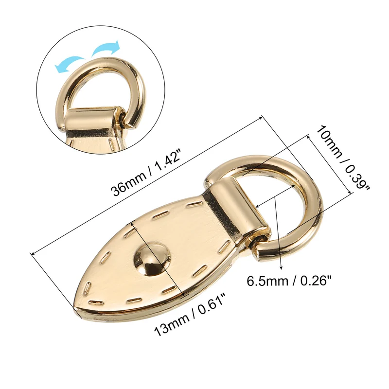 Bag Side Clip Buckle, 10Pcs Purse Strap Chain Connector (Gold 36mm)