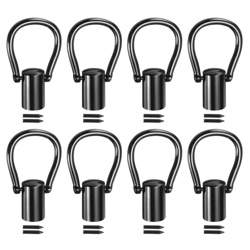 0.51" Cord End Cap Terminator Cord for Tassel Jewelry Making 8Pcs Black