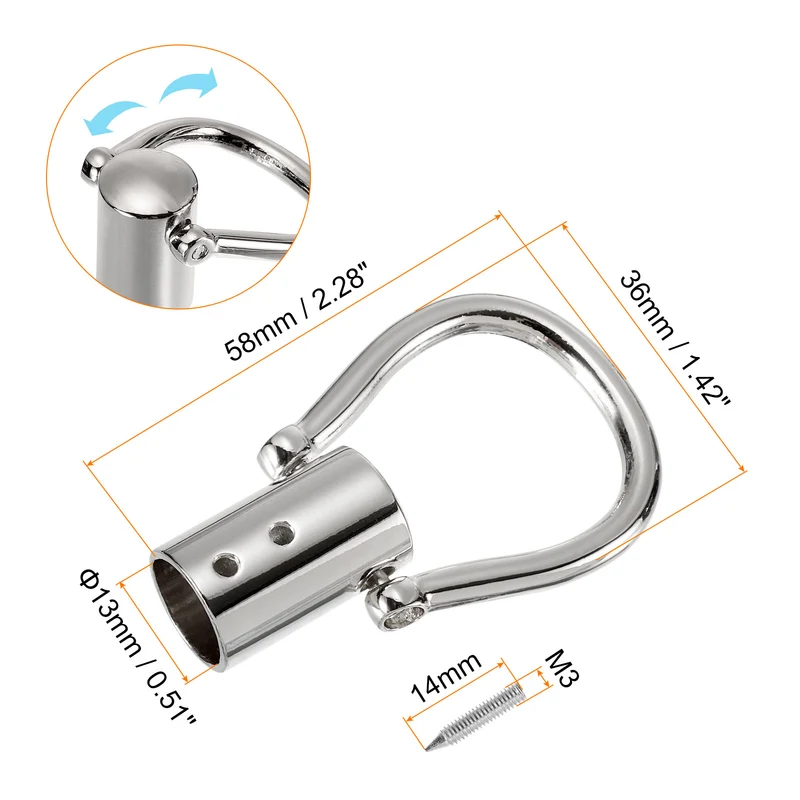 0.51" Cord End Cap Terminator Cord for Tassel Jewelry Making 8Pcs Silver