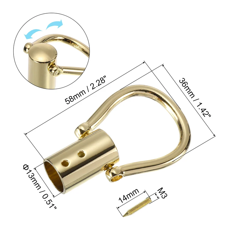 0.51" Cord End Cap Terminator Cord for Tassel Jewelry Making 8Pcs Gold