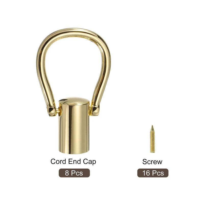 0.51" Cord End Cap Terminator Cord for Tassel Jewelry Making 8Pcs Gold