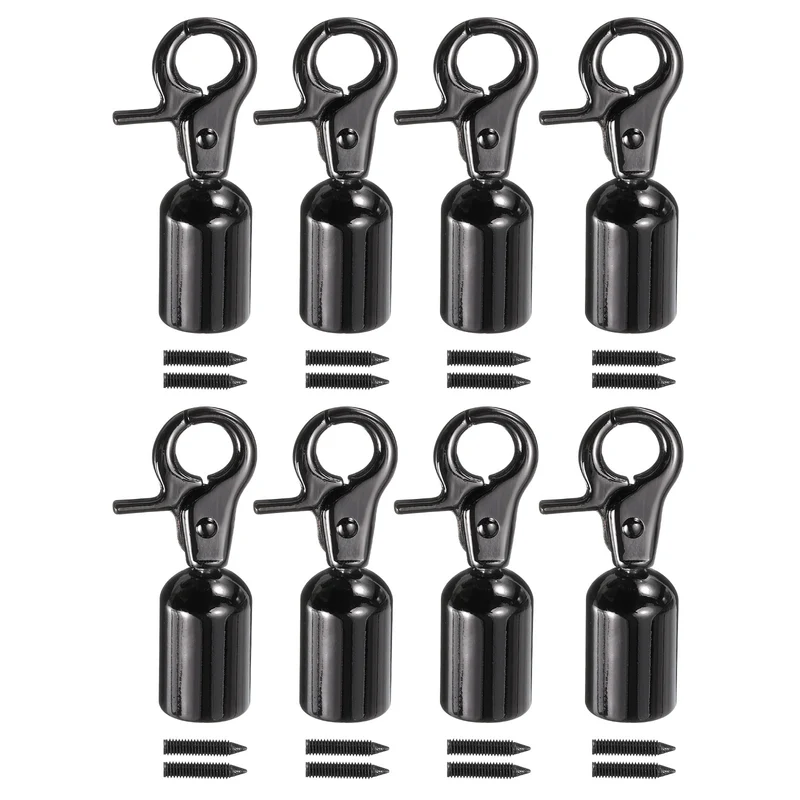0.51" Cord End Cap Terminator Cord for Tassel Jewelry Making, 8Pcs Black