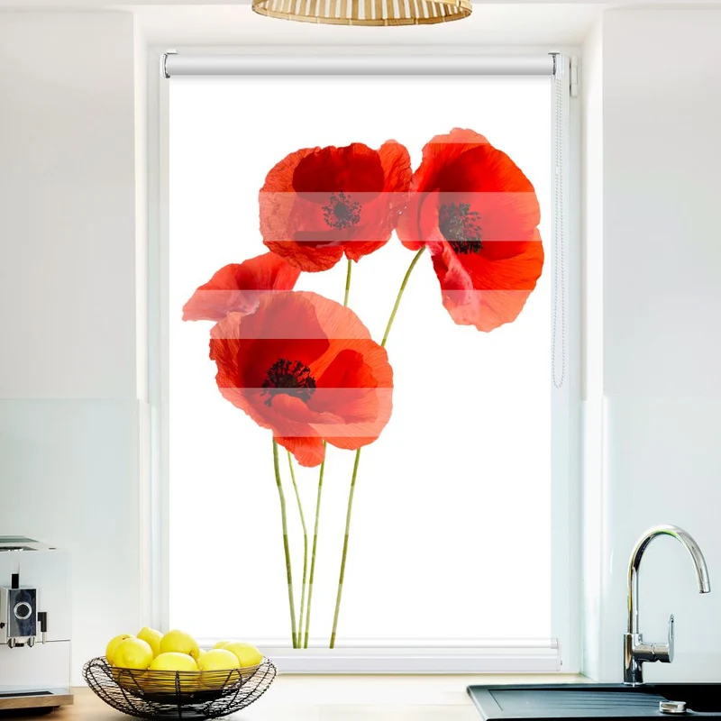 Klemmfix Doppelrollo 'Mohnblumen' | Klemm Doppelrollo