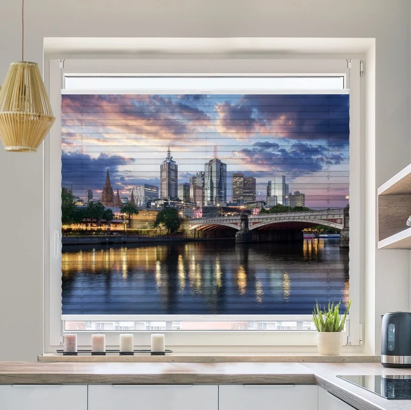 Plissee Motiv 'Melbourne Skyline'